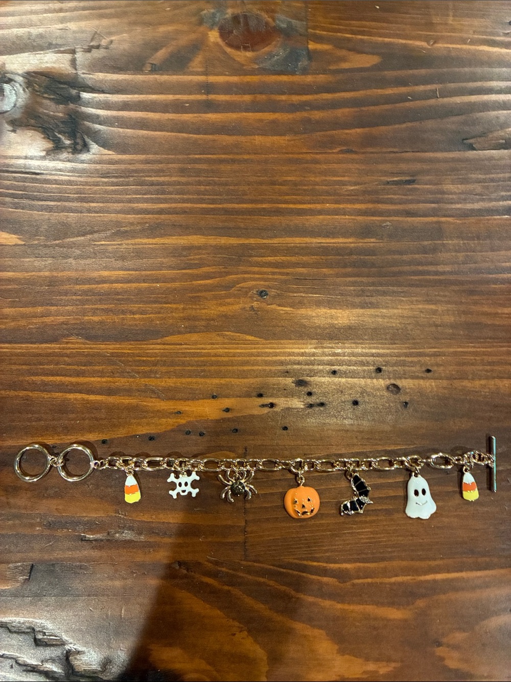Women's Halloween Charm Bracelet - Orange, White, Black